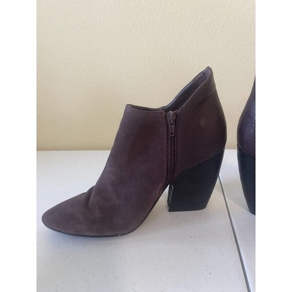 Crown Vintage Naydine Womens Boots Size 11 Tan Suede Ankle Booties dark plum - Picture 5 of 16